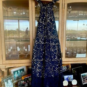 Divine destiny navy blue lace mini dress size large